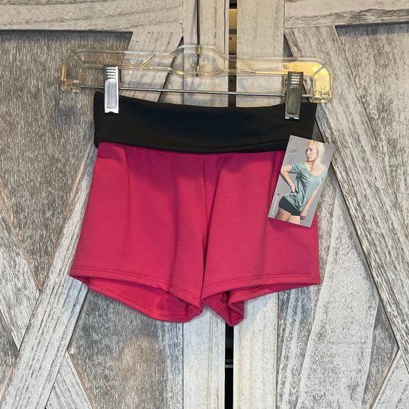 Youth Hot Pink Spandex Dance Shorts - Picture 1 of 3